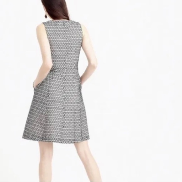 J. Crew Contrast Eyelet Fit & Flare Dress Black White Size 10 - Picture 2 of 7